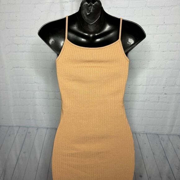 NEW The Range tan ribbed stretch knit midi bodycon dress size small - Picture 7 of 12